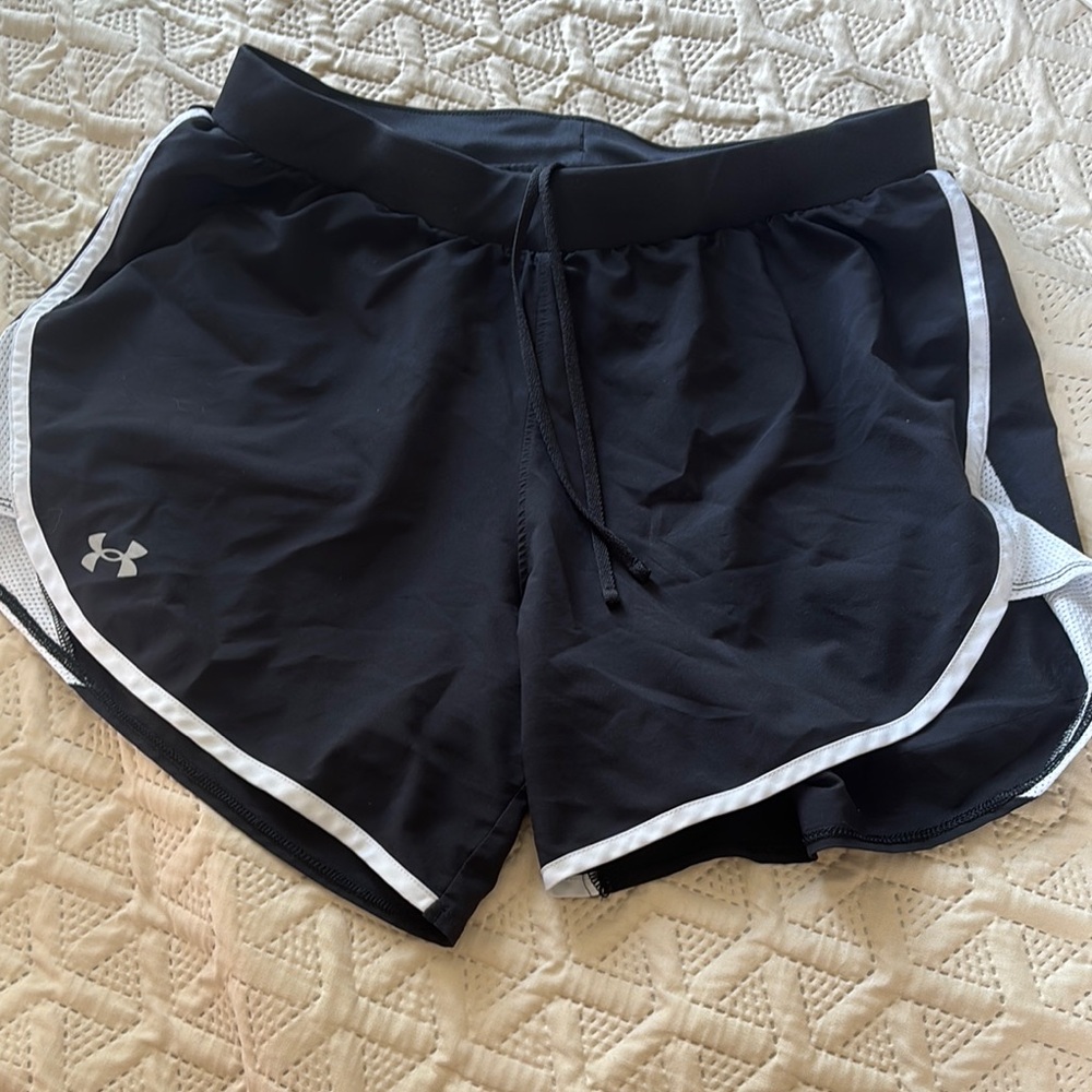 Under Armour Black and White Athletic Shorts